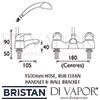 Bristan Java Bath Shower Mixer 8 Litre Flow Limit Dimensions